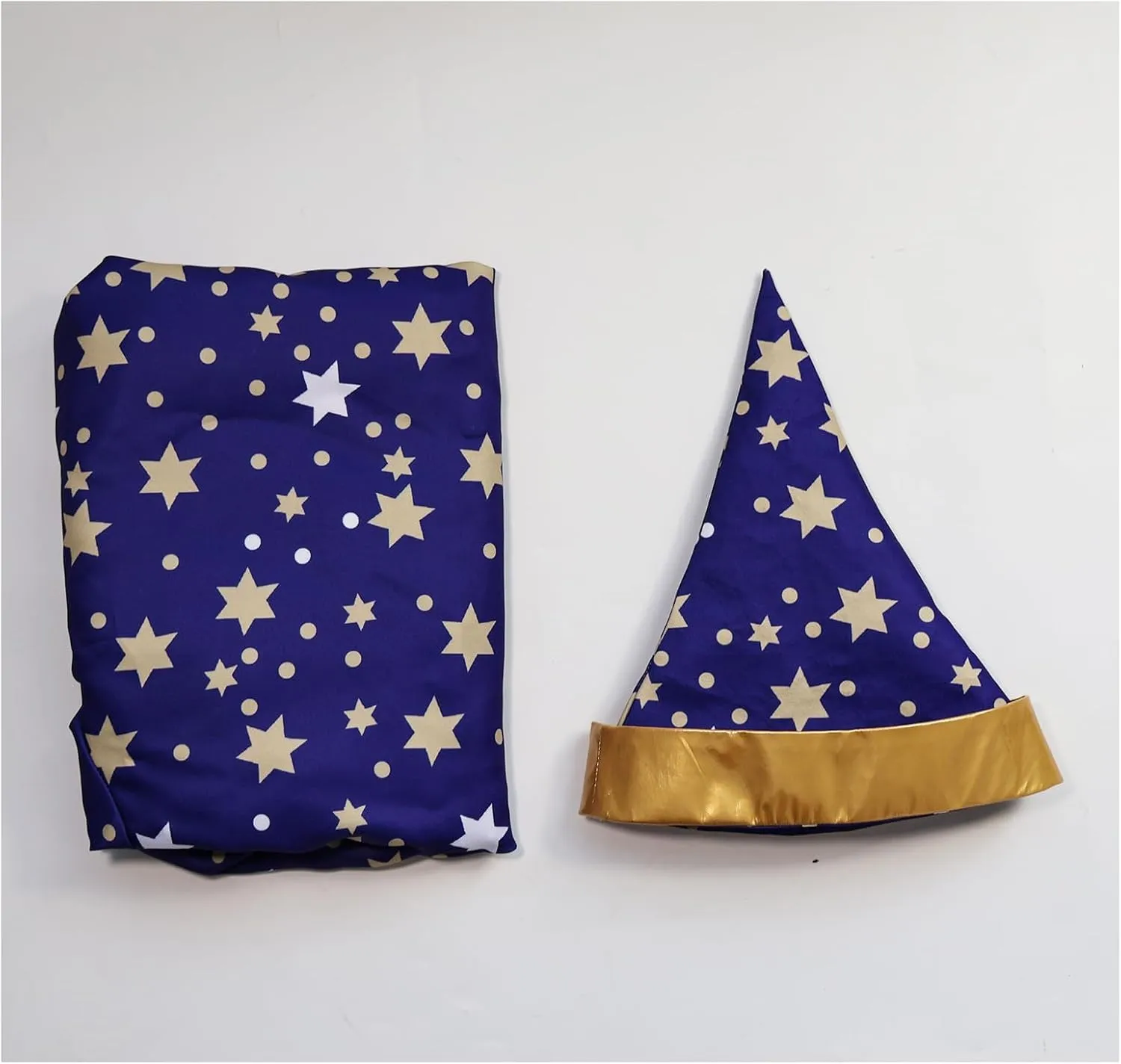 Wizard Costume Adult Men Blue Wizard Cloak with Stars and Magician Stars Hat