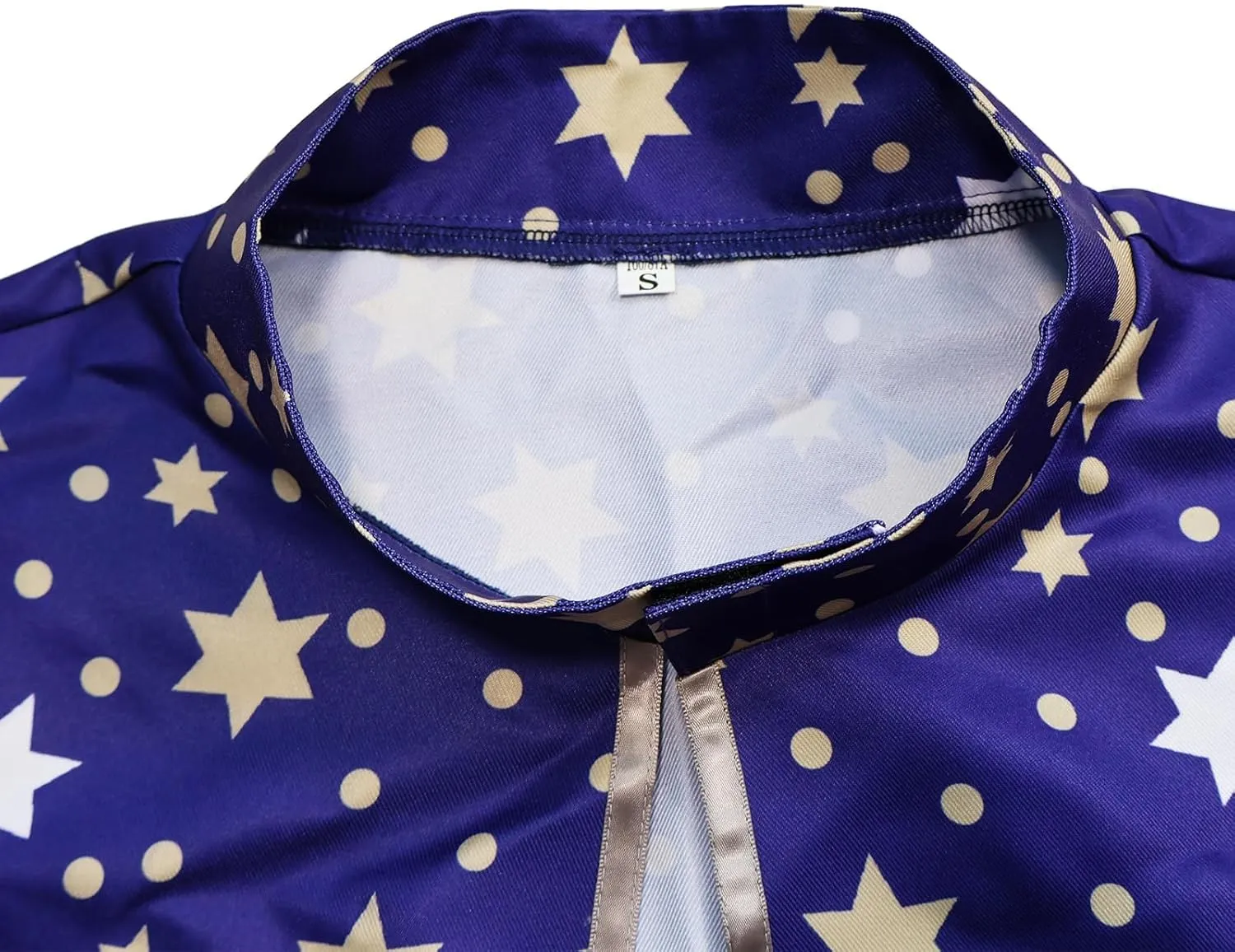 Wizard Costume Adult Men Blue Wizard Cloak with Stars and Magician Stars Hat