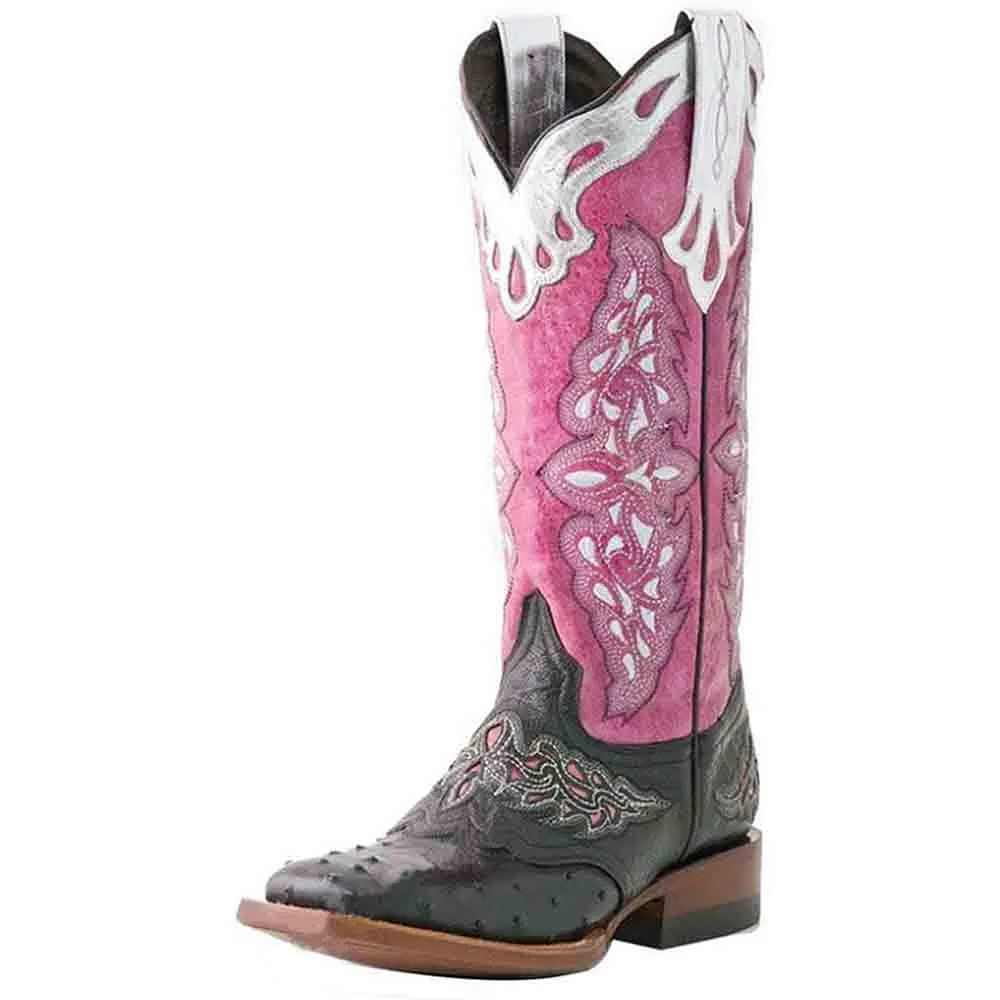 Women Western Boots Chunky Heel Cowgirl Cowboy Retro Short Ankle Boots