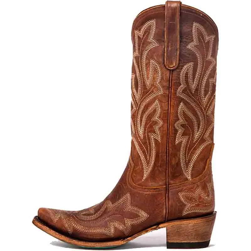 Women Western Boots Chunky Heel Cowgirl Cowboy Retro Short Ankle Boots