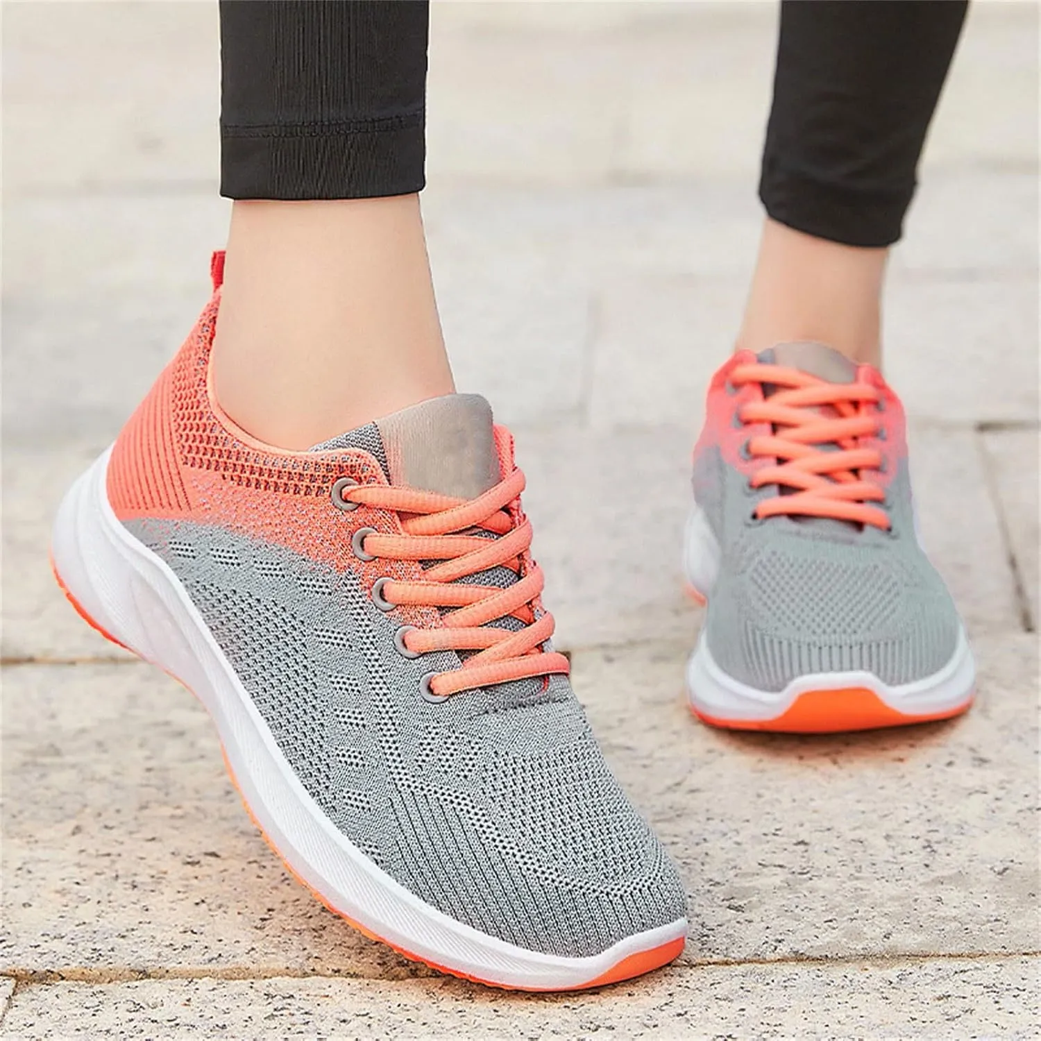 Womens Fashion Walking Running Shoes Mesh Breathable Gym Work Fashion Sneakers Ultra Lightweight Tennis Non Slip Shoes Athletic Comfortable Slip on Shoe