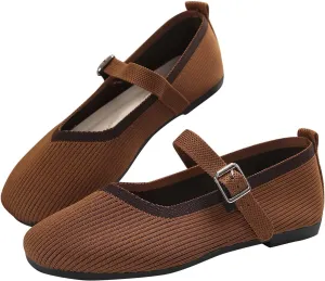 Women's Flat Shoes Flying Weave Round Toe Shallow Mouth Retro Colorblocking One Foot Stirrup Casual Work Single Shoes