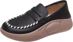 Womens Loafers Comfortable Dressy Lurebest Shoes for Women, Soft Soled Corrective Loafers, Slip on Orthopedic Walking Shoes Lurebest Platform Loafer Muffin Sandals All Day Comfort