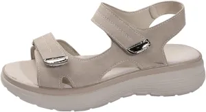 Women's Orthopedic Wide Sandals Strappy Arch Support Flat Sandals for Plantar Fasciitis Adjustable Ankle Strap