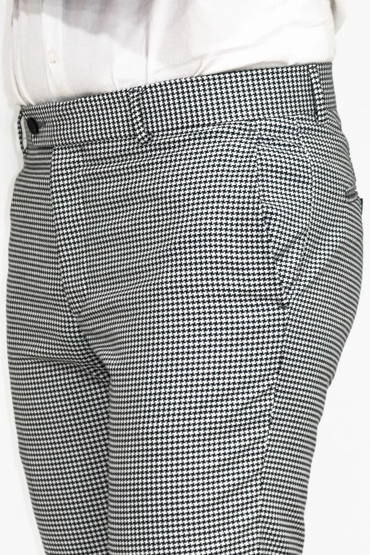 WSS Houndstooth Patterned Black Men Pants  - Singen