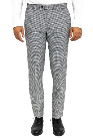 WSS Houndstooth Patterned Black Men Pants  - Singen