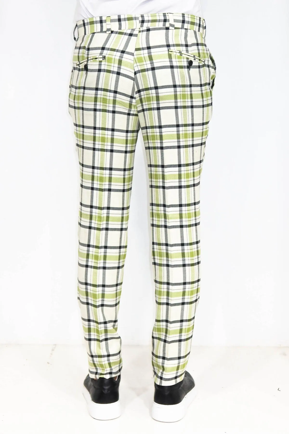 WSS Slim Fit Checked Grey Men Pants  - Singen
